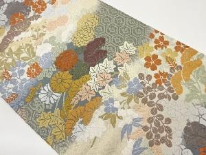 唐織四季草花紋織出し袋帯